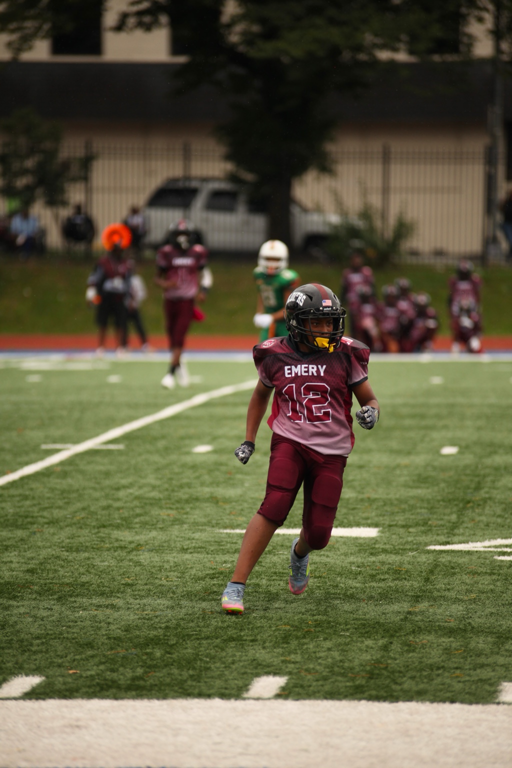 Alexander Jones-Cruz competing in tackle football